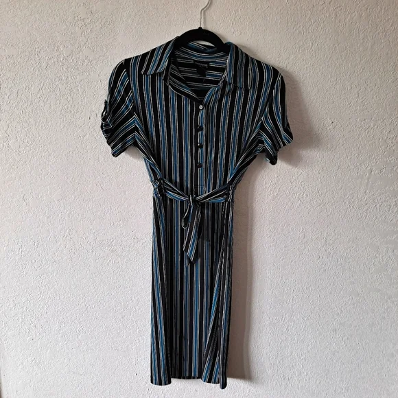 EnFocus Studio Striped Teal Dress - Picture 1 of 7